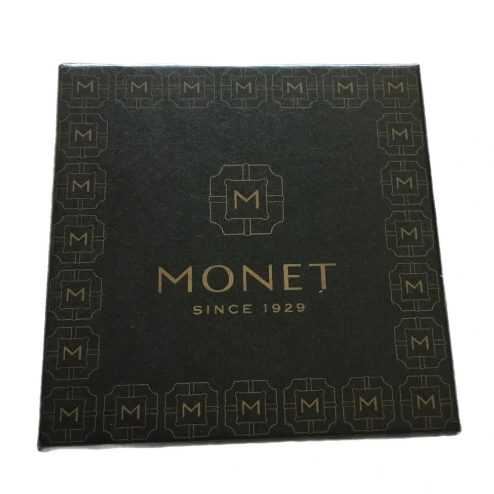 Monet Gold-tone Heart Compact with Pink & Purple Stones